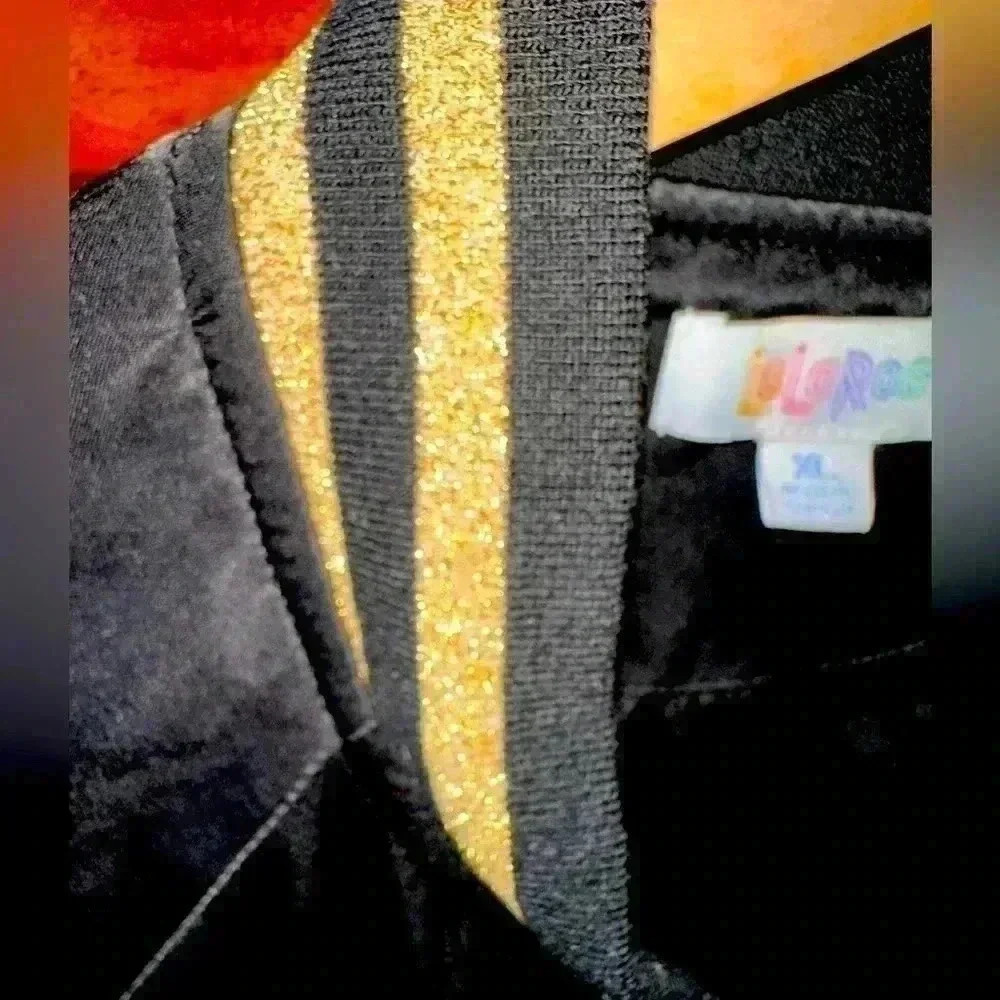 Lularoe‎ xl black satin jacket with logo on front and on zipper pull. EUC - Picture 8 of 8